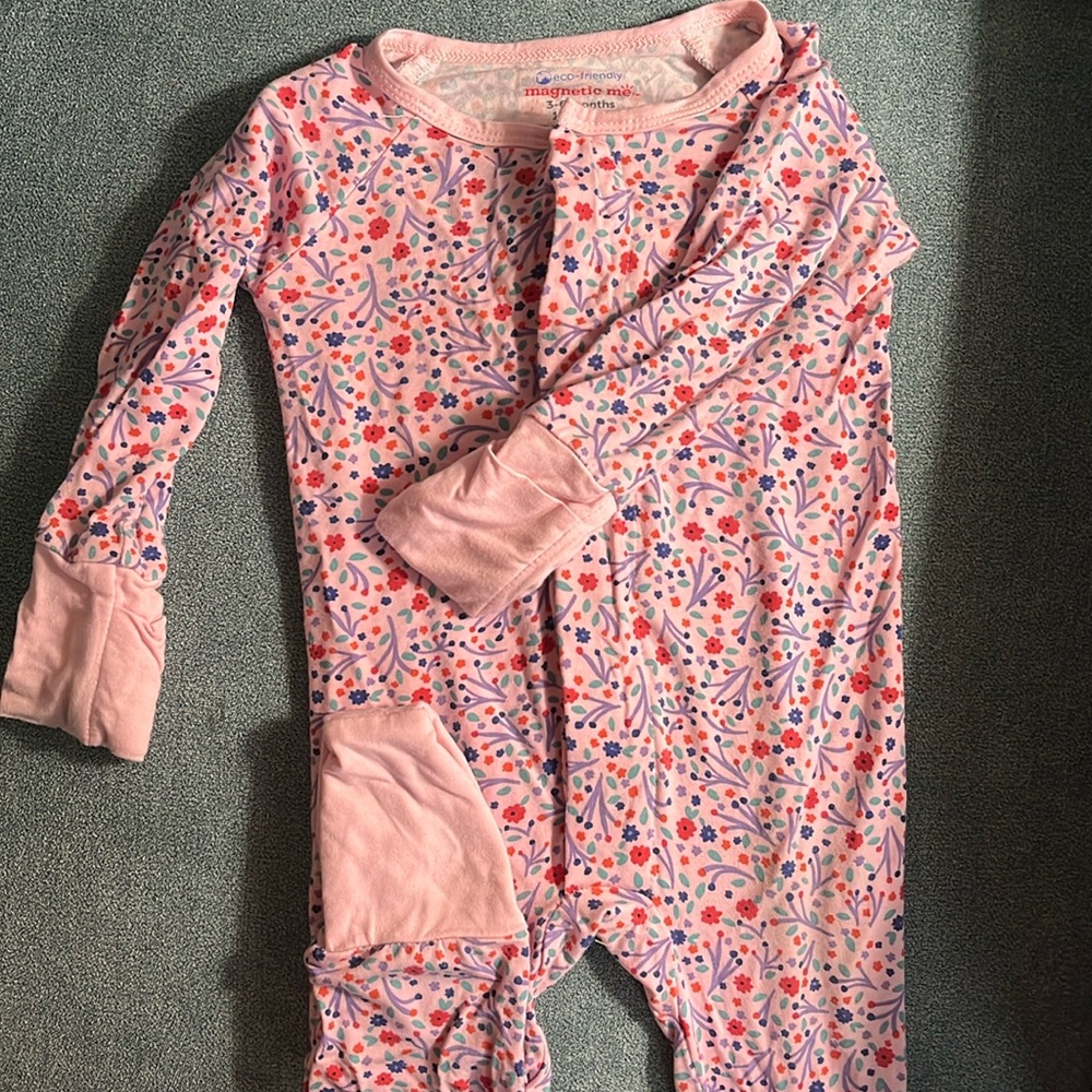 Magnetic Me 3-6 Months Snap Footie Onesie Convertible feet